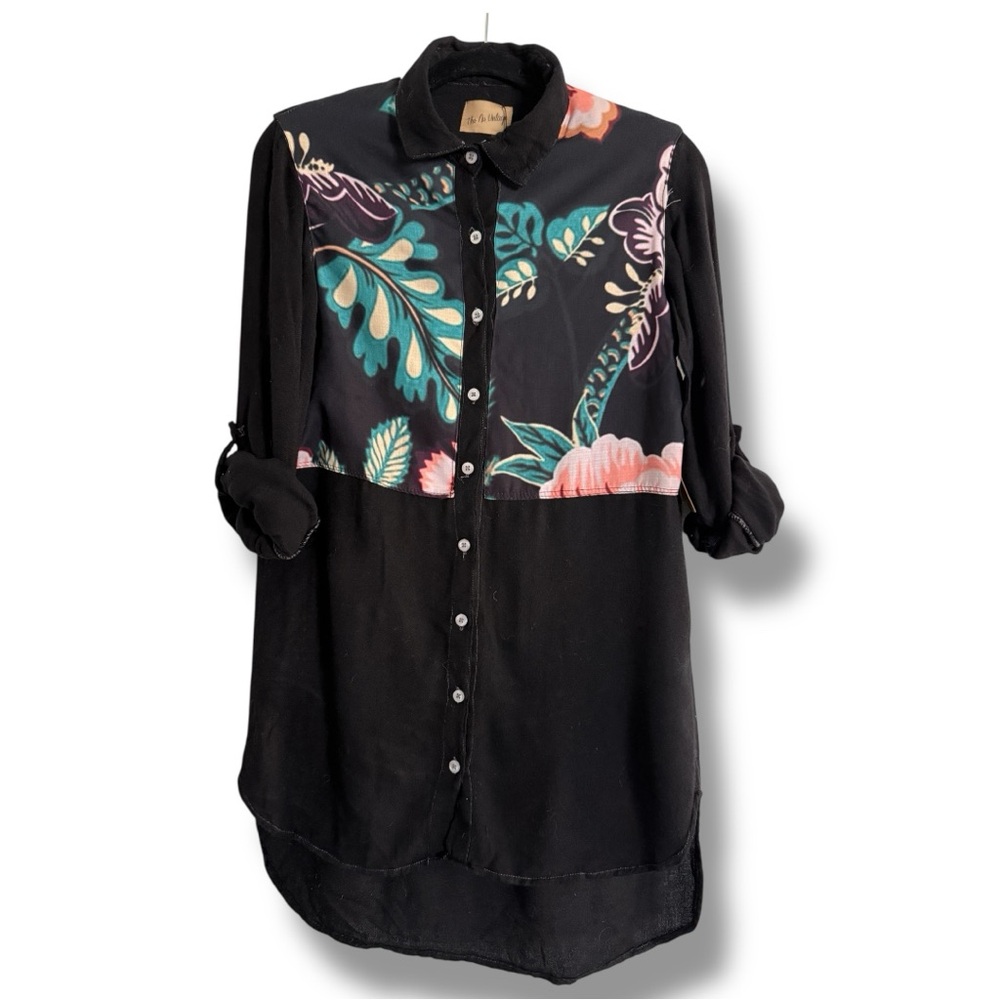 The Nu Vintage One of a Kind Patchwork Top NWT Size XL Black